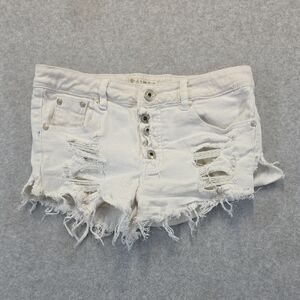 Waimea Distressed White Denim Shorts Women's Size 5 Frayed Cutoff Festival